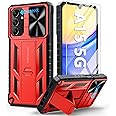 FNTCASE for Samsung Galaxy A15-5G Case: Protective Shockproof Rugged Military Grade Drop Protection A15 Cell Phone Mobile Cover with Kickstand | TPU Matte Textured Tough Hybrid Hard Cases - Red