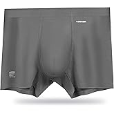 ABananaCover Premium Men's Naked Feeling Air Micro Modal Boxer Briefs - Superior To Cotton Underwear - 3X Softer Than Cotton - 3" Snug-Fit Athleisure Mens Underwear Trunks - Platinum Grey, Large