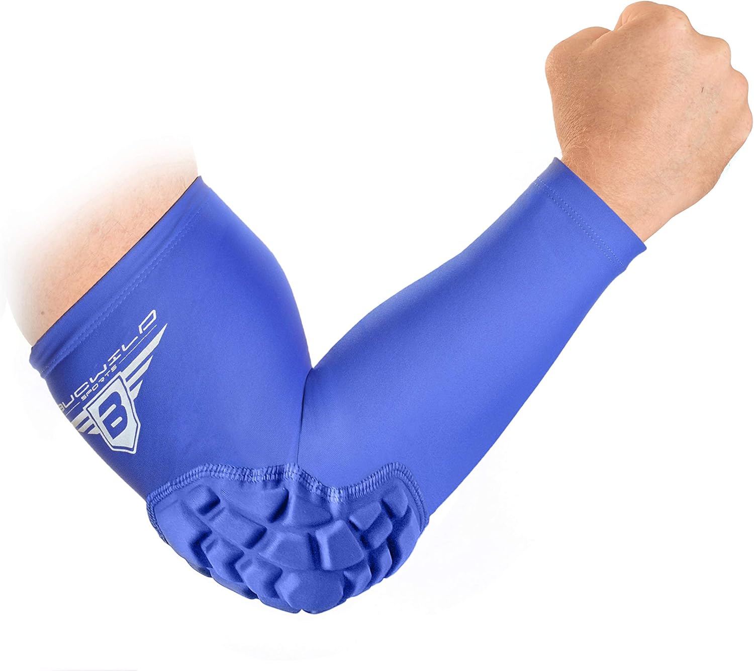 Bucwild Sports Padded Elbow Arm Sleeves for Basketball Football Volleyball Youth & Adult Size Pads (1 Pair) : Clothing