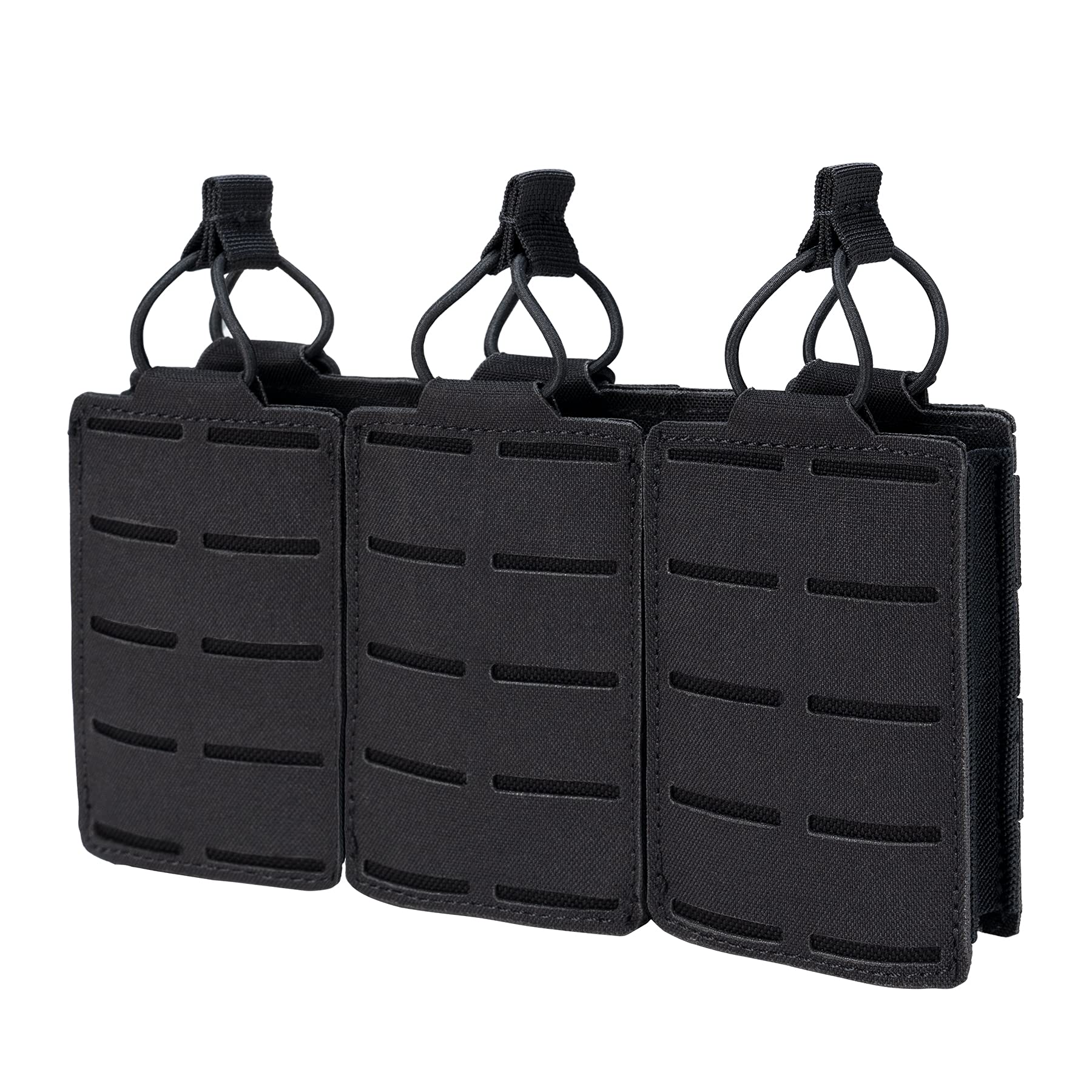 IDOGEAR Tactical Mag Pouch Open-Top Triple Molle Magazine Pouch for M4 M14 M16 AK AR15 556 Rifle Magazines (Black)
