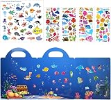 ASTARON Reusable 3D Puffy Ocean Animals Sticker Book 88 pcs Kids view 3