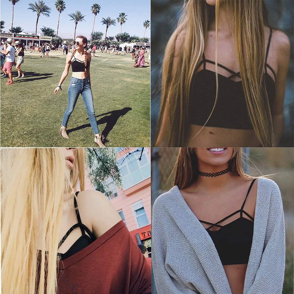 CoCo Fashion Women's V-neck Camisole Vest Strappy Tank Tops Bustier Crop Top