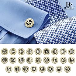 HAWSON A-Z Initial Cufflinks for Men and Women with