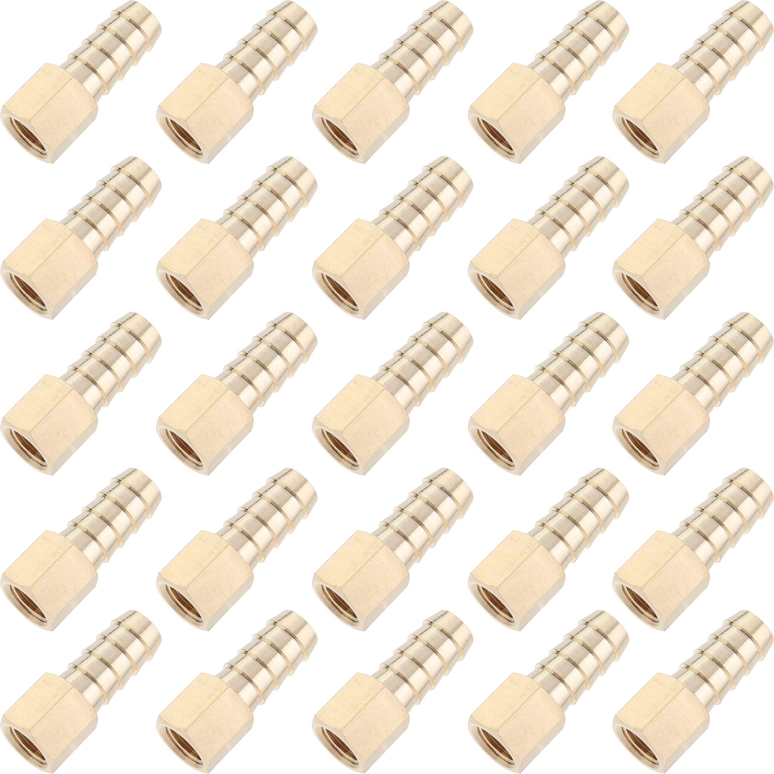 LTWFITTING Brass BSP Fitting Coupler/Adapter 1/8-Inch Female BSPP x 10mm Hose Barb(Pack of 25)