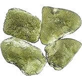 CRYSTALIS (4pcs) (10+gm) Raw Moldavite, High Grade Loose Gemstone Wholesale Bulk Rough Jewelry Making Supply, Chakra Stones, Wire Wrapping, DIY, Gem Collection (15-25mm)