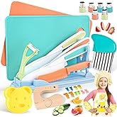 Montessori Kitchen Tools for Toddlers Kids Knife Set for Real Cooking 30 PCS Safe Knives Cutting Set Gift for 3 4 5 6 7 8 Yea