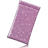 FINTIE Soft Eyeglasses Case with Cleaning Cloth, Portable Squeeze Top Vegan Leather Glasses Pouch, Sunglasses Eyewear Bag