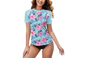 BesserBay Women's Sun Protection UPF 50+ Short Sleeve Rash Guard Swim Shirt XS-XXL