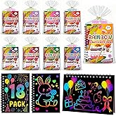 Party Favors, 18 Pcs Rainbow Scratch Art Notebook, Loot Bag Fillers for Kids, Classroom Goodie Bag Fillers, Birthday Party Fa