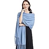 RYYOYY Soft Cashmere Blend Wrap with Tassels Pashmina Stole Shawl for Women Wayfarer Travel 87"x28"(plus 6" tassel)