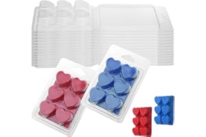 MILIVIXAY Wax Melt Containers-6 Cavity Clear Empty Plastic Wax Melt Molds-25 Packs Heart Shape Clamshells for Tarts Wax Melts.