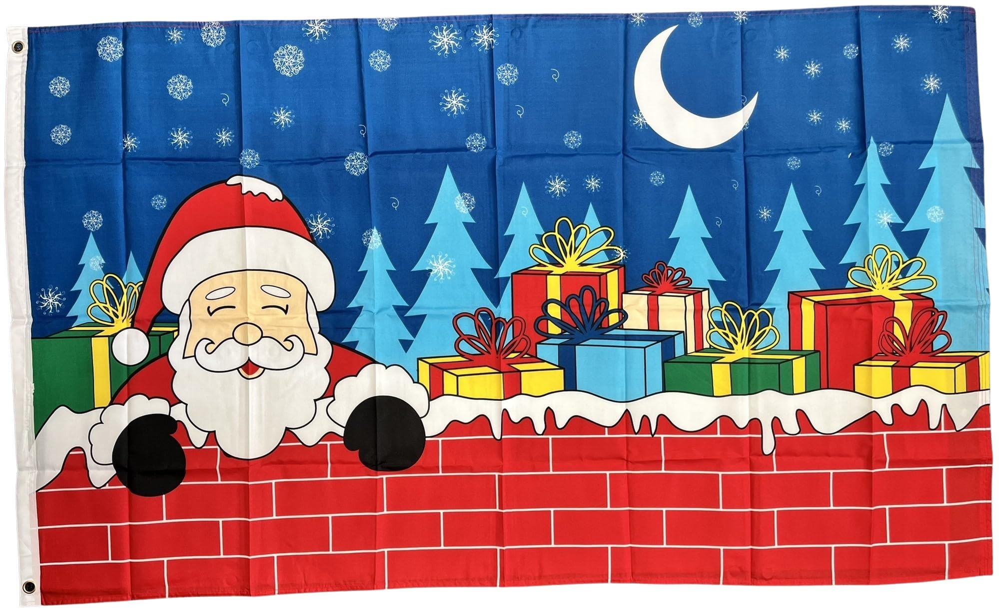 NWFlags Christmas Eve Santa Flag 5ft x 3ft 75d Premium Polyester Suitable For Flagpoles | Strong Polyester 5x3 foot material flag with Eyelets