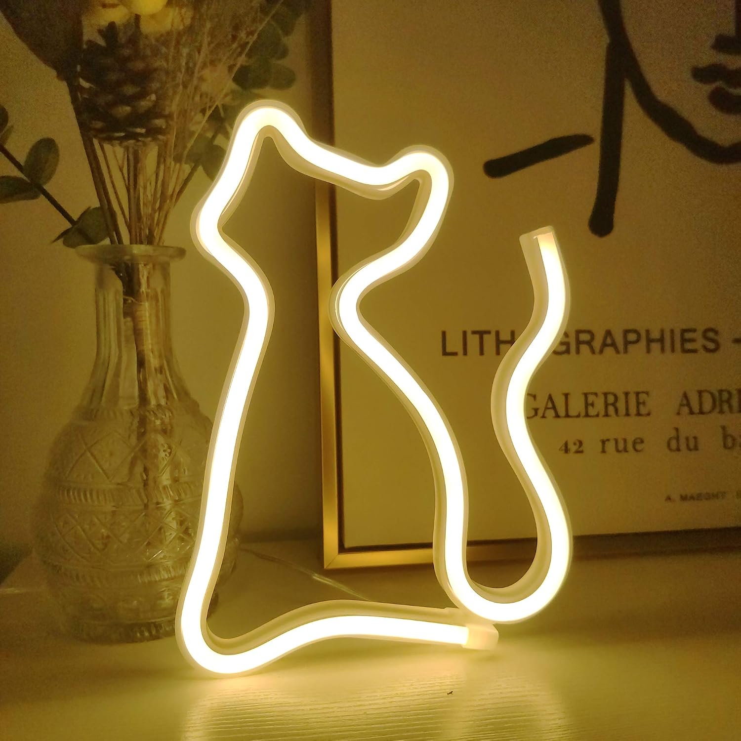 Neon Light Cat Shaped Neon Sign LED Night Lamp for Home Bedroom Wall Decoration Party Supplies - Image 3