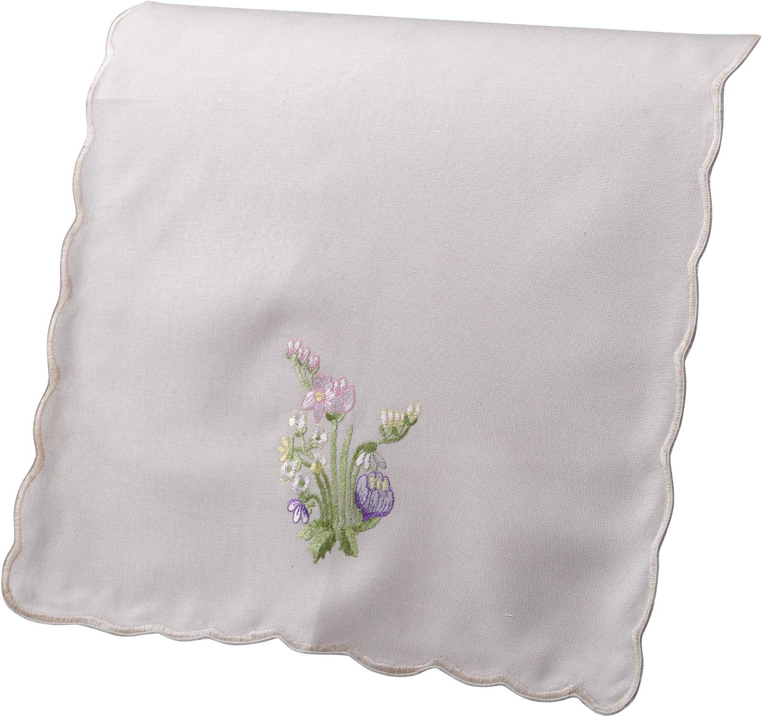 Classic Home Store Traditional Floral Chair Back Embroidered Flower Antimaccasar Scalloped Furniture Protector