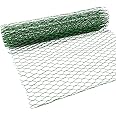SATINIOR 2 Sheets Chicken Wire Mesh Floral Galvanized Hexagonal Metal Chicken Wire Fence Chicken Wire Netting for Craft Work Chicken Fence Garden(Green,13.7 x 40 Inches)