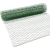SATINIOR 2 Sheets Chicken Wire Net for Craft Work, Galvanized Hexagonal Wire Mesh (13.7 x 40 Inches, Green)