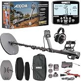 Garrett Axiom - Made in the USA - Pro Gold Metal Detector with 13"x11" DD Coil, 11"x7" Mono Coil, Wireless Headphones, Battery Booster, and Travel Pack
