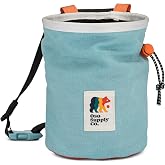 Oso Supply Co - Waxed Canvas Chalk Bag - Zipper Pocket &amp; Mesh Pouch for Bouldering, Rock Climbing, Gym, Weightlifting &ndash; Water-Resistant, Adjustable Belt, Wide Opening