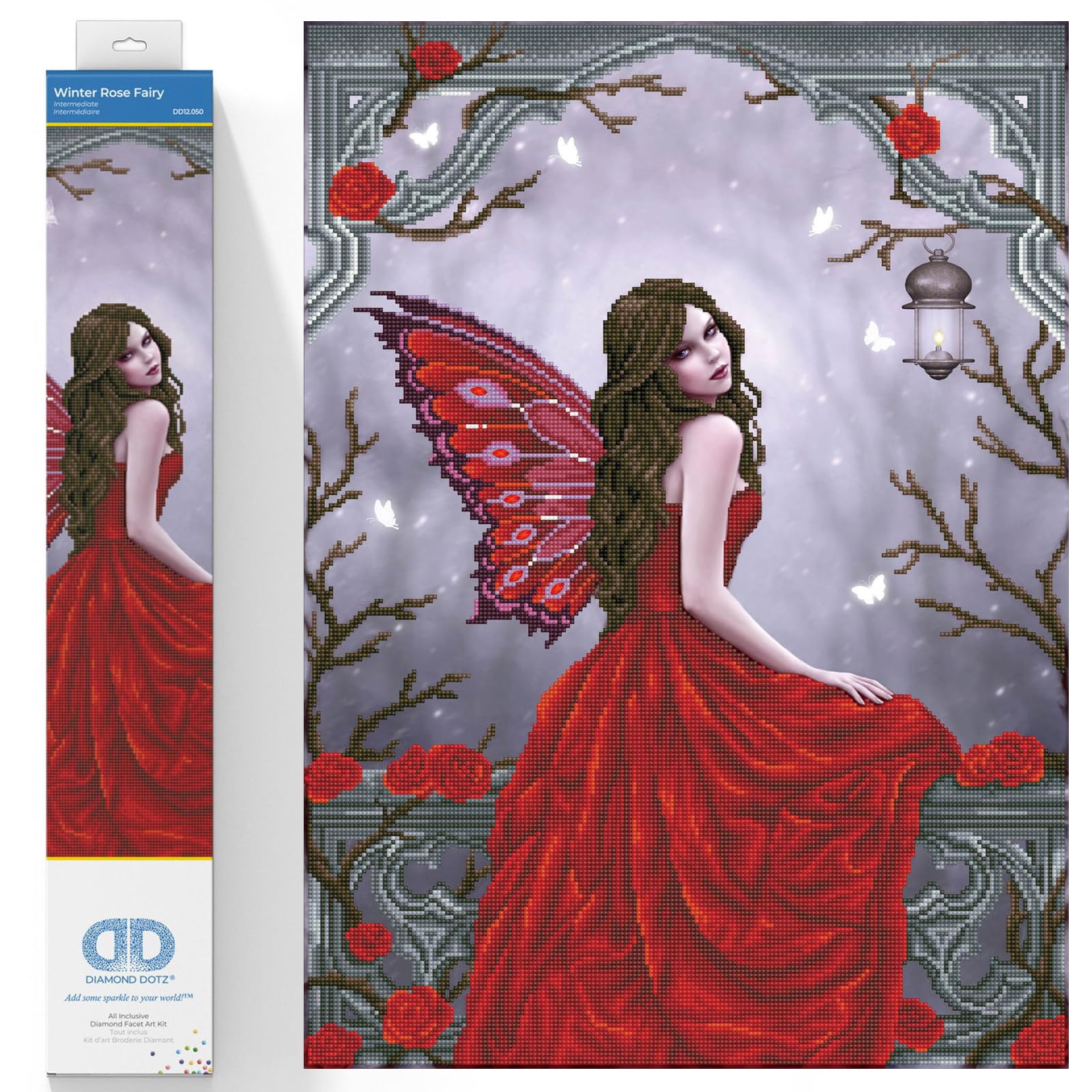 DIAMOND DOTZ Painting Kit: Intermediate, DD12, Winter Rose Fairy, One Size — image 1