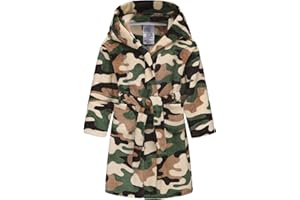 CJMJXPH Kids Toddler Boys Girls Fleece Robe Soft Hooded Bathrobe Pajamas Sleepwear 2-16 Years