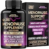 Menopause Supplements for Women - Dong Quai, Black Cohosh, Pre & Probiotics - Sweats & Hot Flashes Relief - Digestion, Sleep & Mood Support - 25-in-1 Perimenopause Complex - Made in USA - 60 Capsules