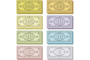 Sotiff 800 Pieces Replacement Play Money Set Prop Money Game Money Play Money for Kids Board Games 8 Denominations: $1000, $500, $100$, $50, $20, $10,$5, $1