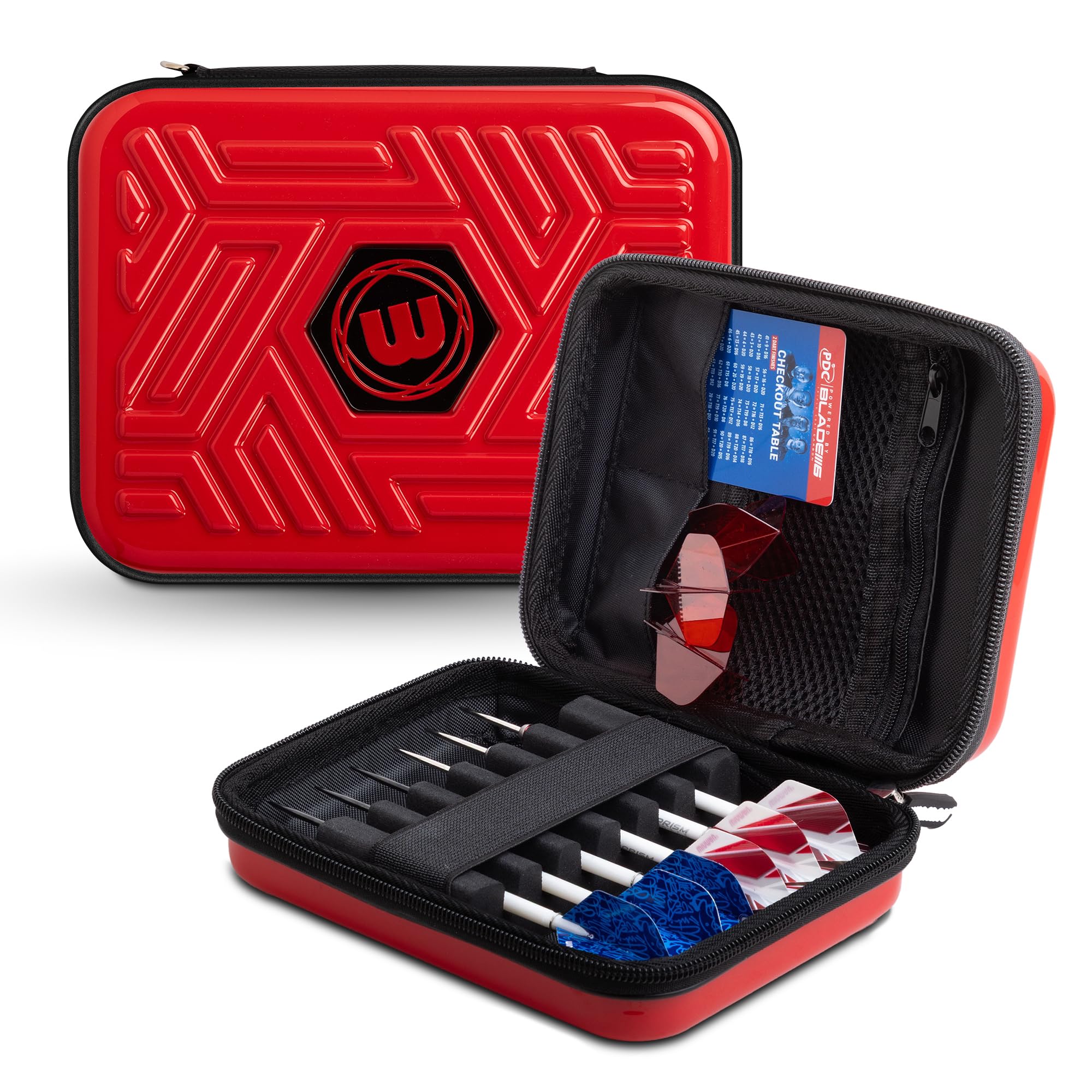 WINMAU Armor G2 Darts Wallet - Red Darts Case Holds Fully Assembled Darts and Accessories - Impact Proof, Ultra-Durable and Secure