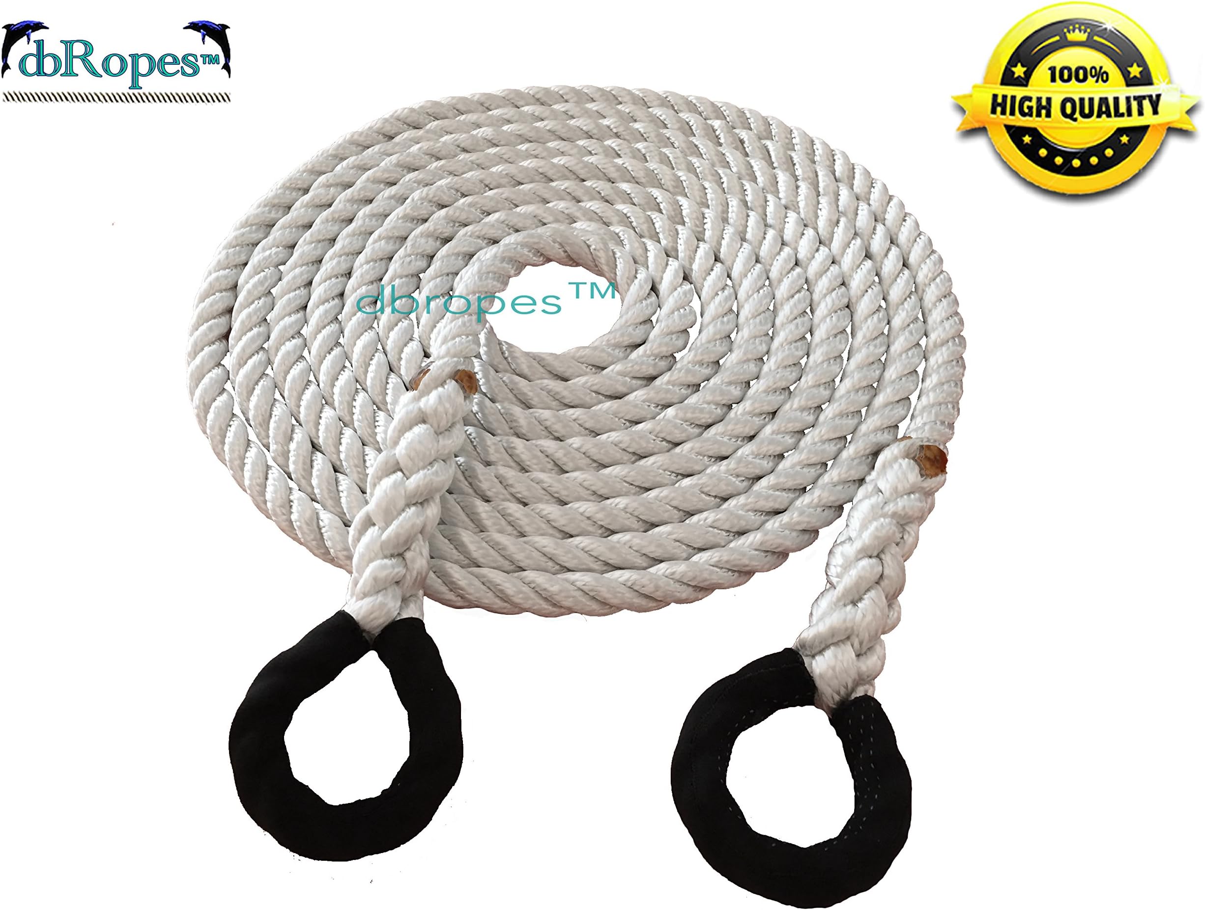 Kinetic Recovery Rope, Tow Rope 5/8" X 20' (11.000 Lbs). Made in USA