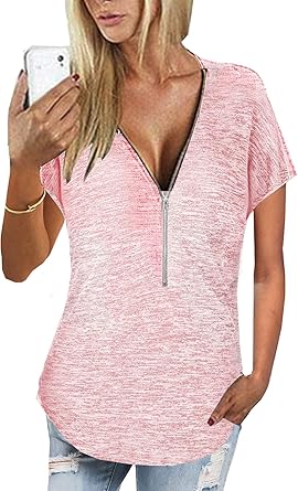 zip up t shirt women's