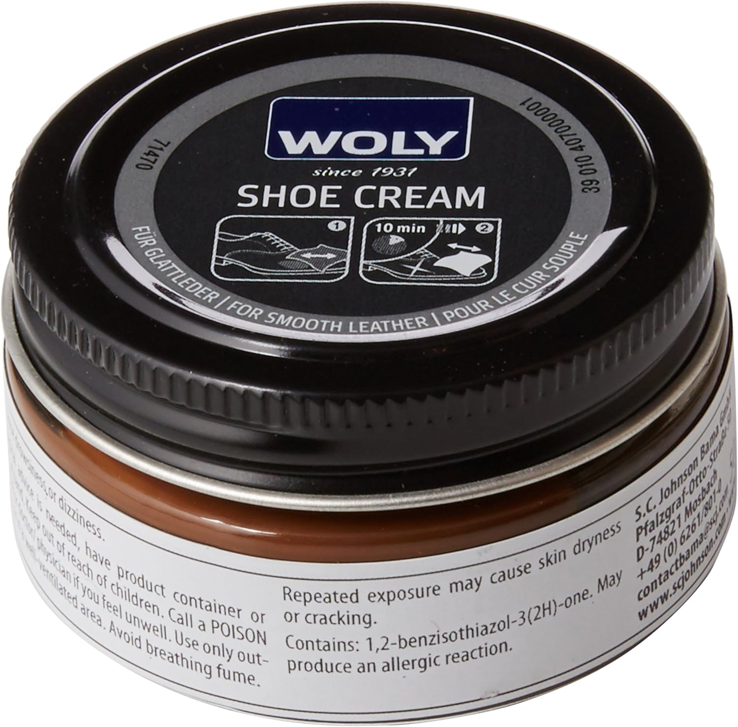 Woly Shoe Cream, Betún y reparación de zapatos Unisex Adulto, Marrón