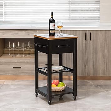 Amazon Com Firstime Co Athena Farmhouse Kitchen Cart American Crafted Brown 16 X 16 X 31 5 Kitchen Islands Carts