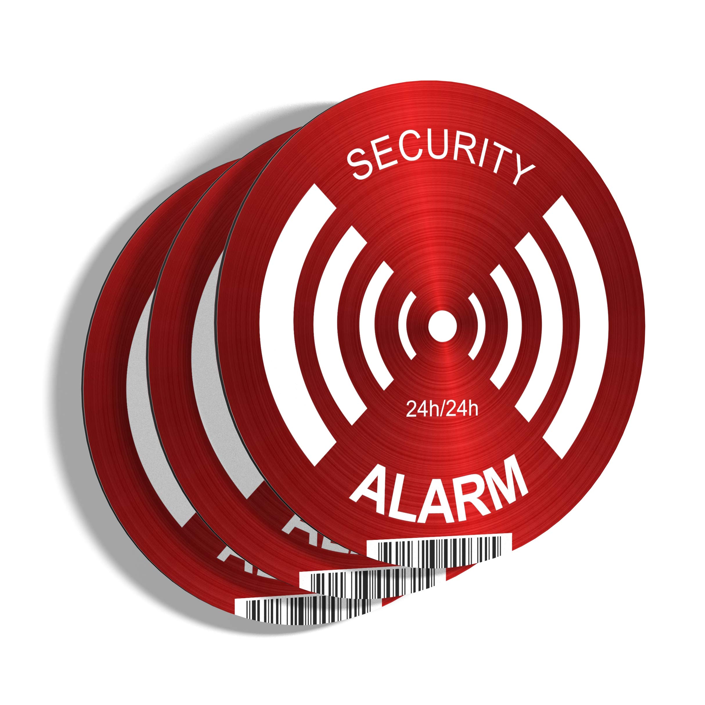 imaggge.com 3 x Rigid Panels Alarm - Security - Round 15cm - Very Strong - Aluminium (Non PVC) - Signalling Surveillance System / Camera - Wall Post Fence