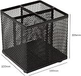 Osco Black Wiremesh Square Pen Pot 4 Compartments Desk Organizer 6 Pack view 3
