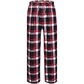 Ekouaer Boys Pajama Pants Long Sleep Soft Elastic Waist Bottoms Plaid Lounge With 2 Pockets 4-14 Years