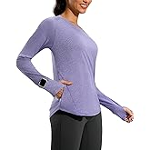 G Gradual Long Sleeve Workout Tops for Women Quick Dry Lightweight Running Athletic Shirts with Zip Pocket Moisture Wicking