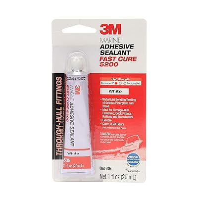 3M Marine Adhesive Sealant Fast Cure 5200 (06535) &amp;ndash; Permanent Bonding and Sealing for Boats and RVs - White &amp;ndash; 1 Ounce - 51135065358
