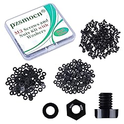 Pzsmocn 300 Pieces/100 Sets M3*4 mm Plastic Black