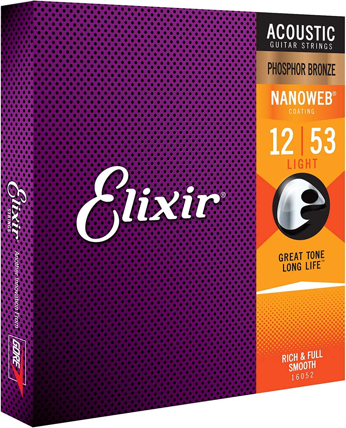 エリクサー ELIXIR 16052 NANOWEB PHOSPHOR BRONZE LIGHT 12-53×3SET アコースティックギター弦商品画像