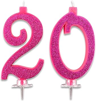 Candeline Maxi Anni Per Torta Festa Compleanno Decorazioni Candele Auguri Idee Festa A Tema Altezza 13 Cm Fucsia Glitter Amazon It Giochi E Giocattoli