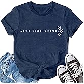 LBP Love Like Jesus Shirt Christian Minimalist Shirt for Women Faith-Based Tees Christian Tops