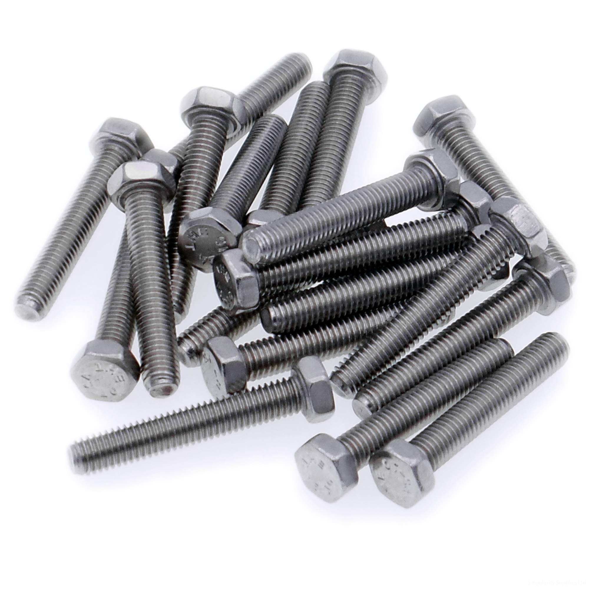 M3 (3mm x 8mm) Hex Bolt (Fully Threaded Setscrew) - Stainless Steel (A2) (Pack of 20)