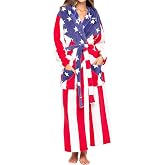 Women's Long Sleeve Plush Fleece Hooded Robe, Full Length Bathrobe