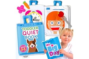 Curious Columbus Quiet Book for Toddlers – Large Fabric Activity Book, Montessori Learning Toy, 10 Engaging Pages for Quiet Play, Perfect for at Home Learning, Airplane Activities and Road Trips