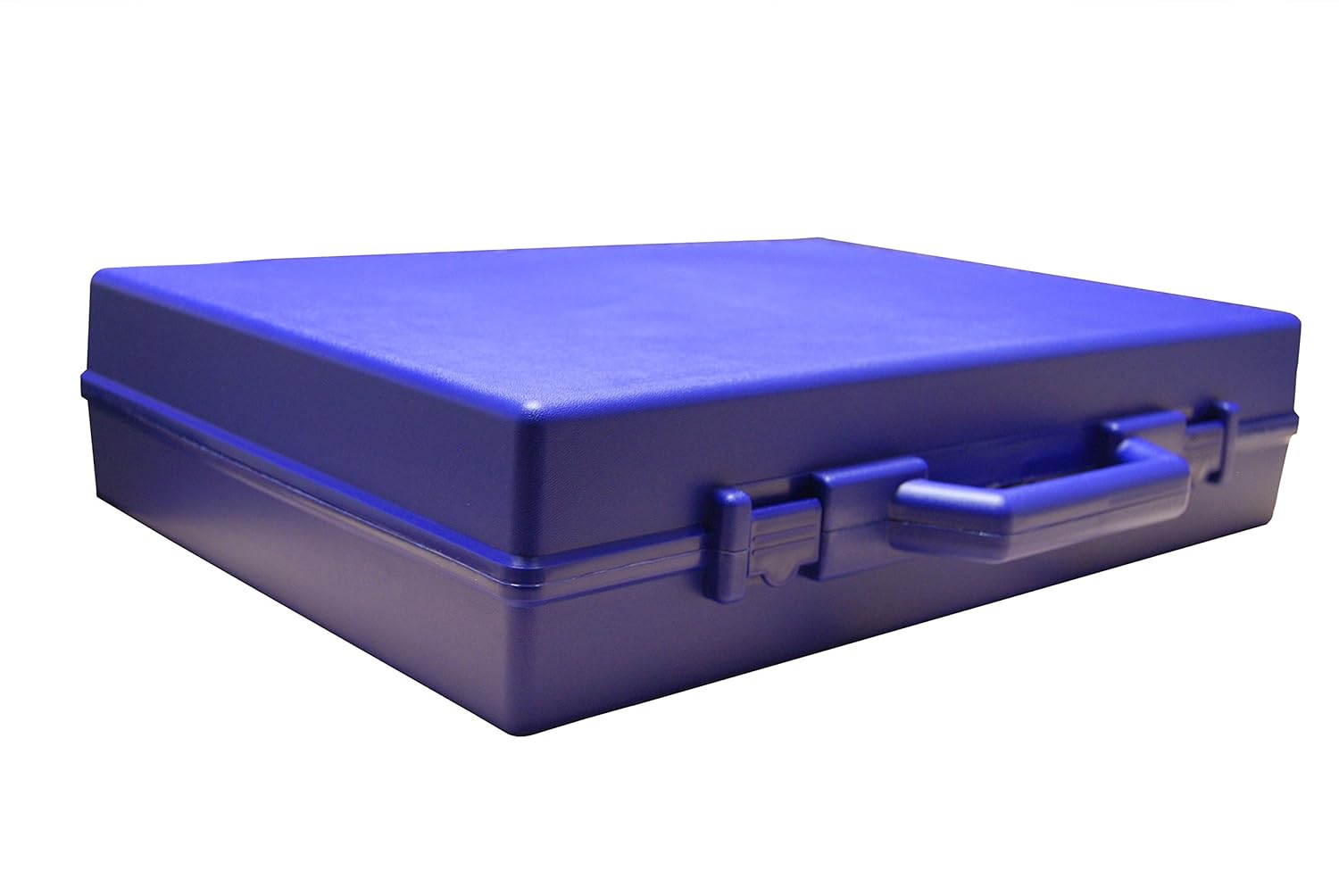 FuzzyBrands Carry Case Blue Plastic Storage Box with Handle and