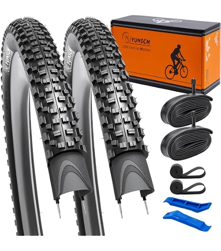 YUNSCM 26 Zoll Fahrradreifen & Schläuche Set – 2 Reifen 26x2.125 & 2 Schläuche Mit Schrader-Ventil Für MTB