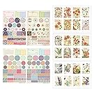 4 Sheets Seal Stickers and 3 Sheets planner sticker, Decorative Adhesive Label Personalized Stickers for Gift Packaging Seals Crafts Handmade Baked Envelope Glass Phone Label Favours