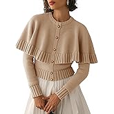 Saodimallsu Womens Cropped Cardigan Sweater Long Sleeve Fall Knit Cape Sweaters Button Up Trendy Outfits 2025