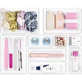 Vtopmart 9 Pcs Drawer Organizer Set, 4 Size Bathroom Clear Plastic Drawer Organizer Storage Bins, Acrylic Vanity Organization