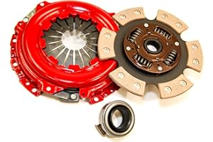 YONAKA MOTORSPORTS Yonaka Compatible with Honda/Acura B-Series 6 Puck Stage 3 Performance Heavy Duty Clutch Kit Set Ceramic Disc B16 B18 B20