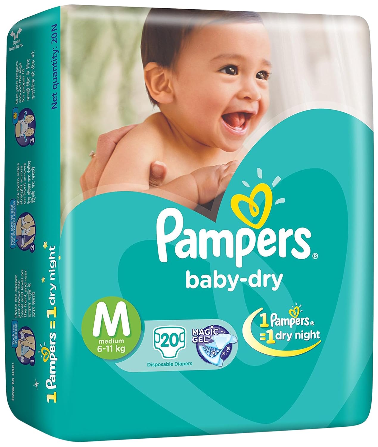 pampers baby dry diapers medium